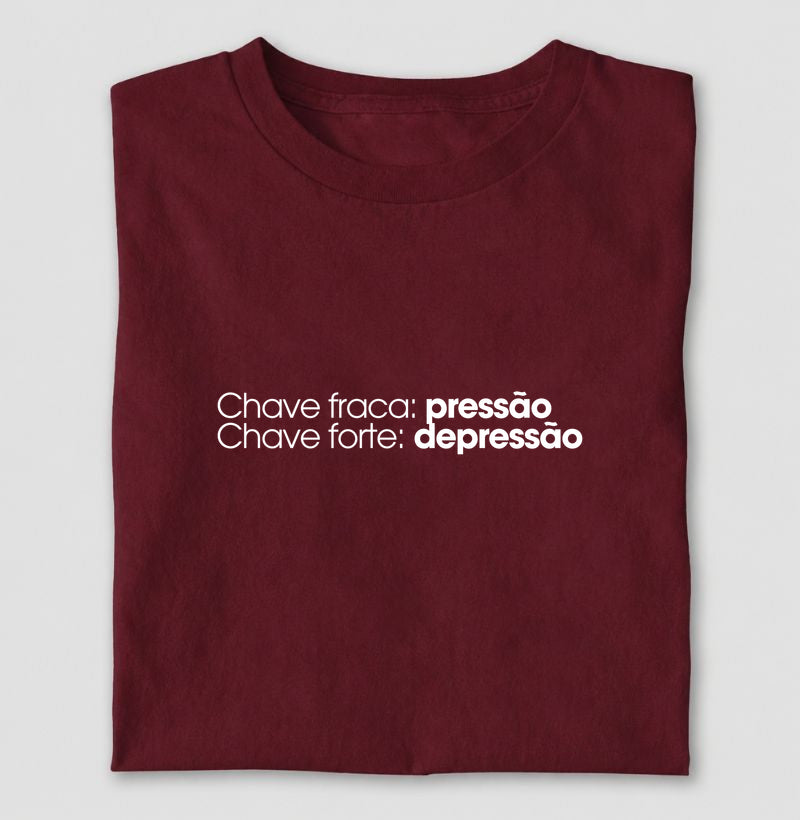 Chave forte: desculpa - Chave fraca: pressão